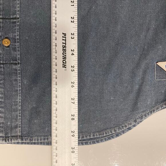 G-STAR RAW Denim Shirt Men XL Blue Vintage-Faded-Wash Logo Western Long-Sl BtnUp - Picture 14 of 15